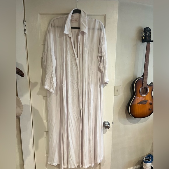 Guc Myrah Penazola White Kundalini kaftan Shirt Midi Dress - Picture 6 of 10